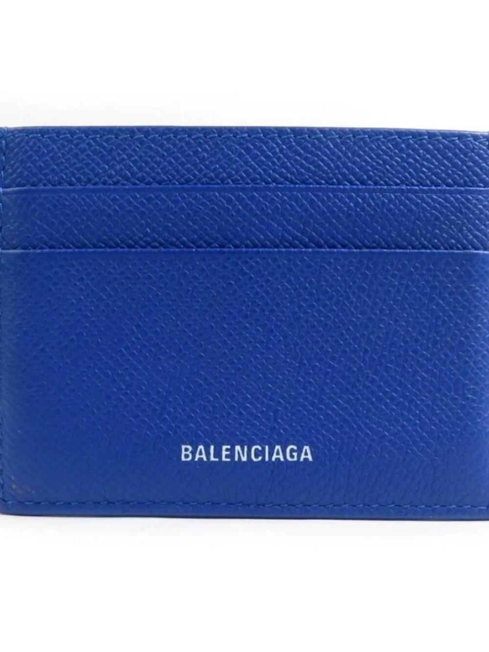 BALENCIAGA Card Case Holder Blue Leather -